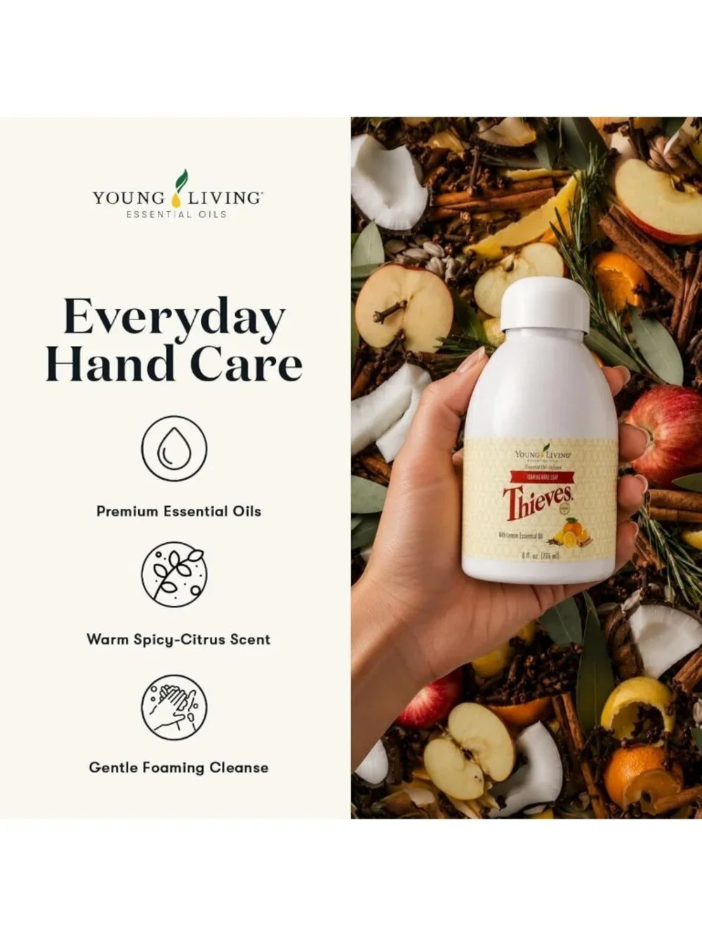 Natural Foaming Hand Soap with Essential Oils - Moisturizing & Gentle Daily Wash